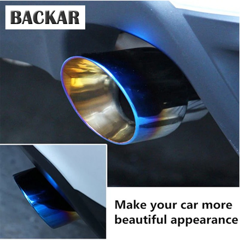 

Backar Stainless Steel Auto Car Exhaust Muffler Tips Pipes For Peugeot 307 408 207 For Ford Focus 2 focus 3 MK 2 3 SUZUKI SX4