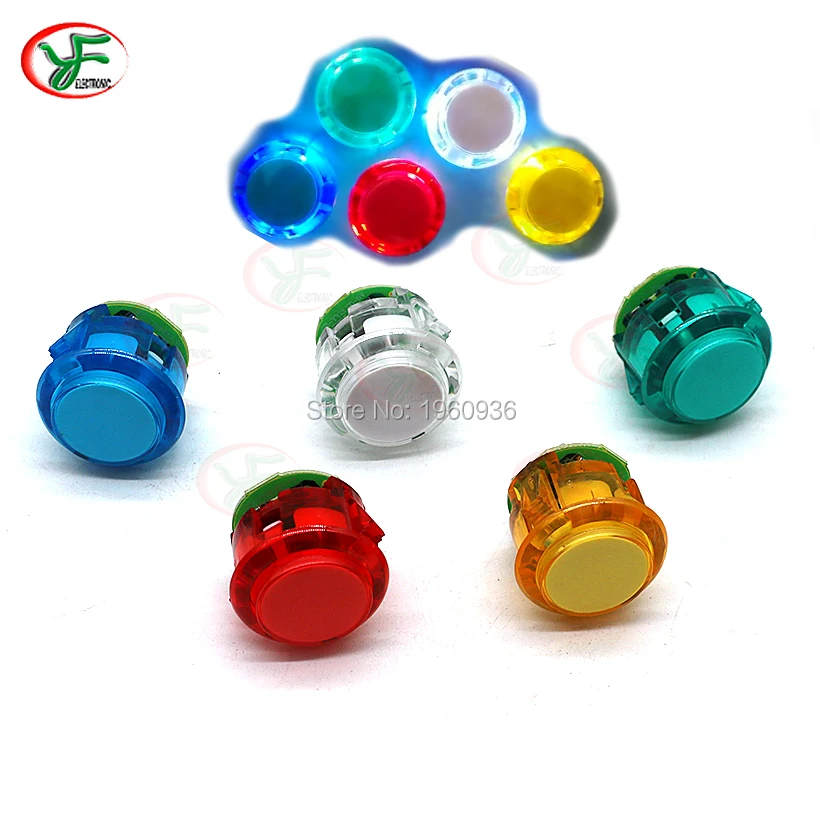 

10pcs/lot Transparent Arcade Button 30mm 5V LED Light Push Button Replace SANWA OBSF-30 OBSN-30 OBSC-30 JAMMA