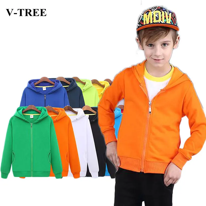 

2019 Spring Autumn Children Coats Colored Jacket For Baby Boys Zipper Outerwear Teenager Hooded Jackets Girls Clothing 1-10years