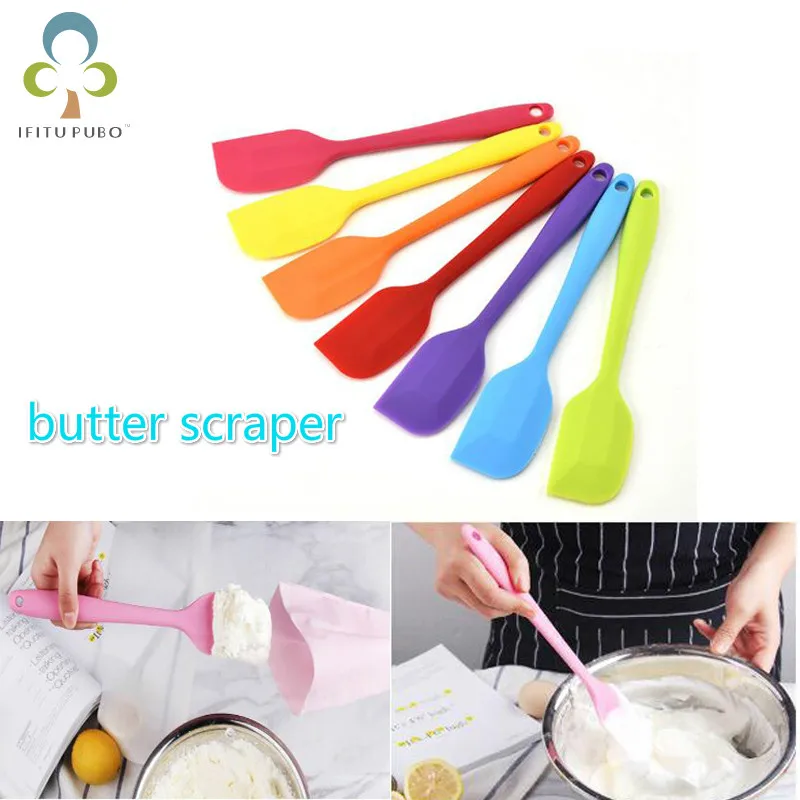 

1pc Cake tools Silicone Cream Butter Cake Spatula Mixing Batter Scraper Brush Butter Mixer Cake Brushes Baking Tool ZXH