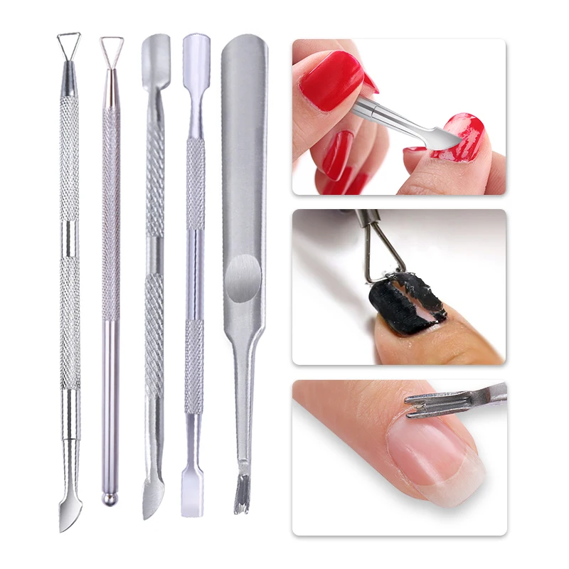 

1 Pc Double-ended Cuticle Stick Rod Pusher Dead Skin Nail Gel Remover Stainless Steel Trimmer Manicure Nail Art Tool