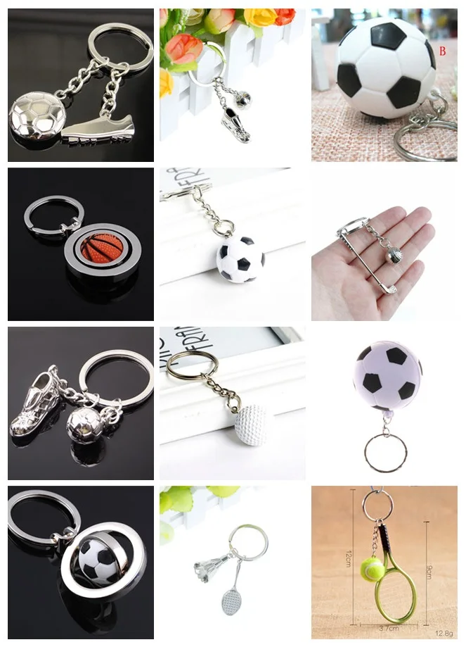 Fashion Sport Ball Key Chains Key Ring Football Golf Basketball Badminton Car Key Ring Jewelry Gift Bag Keychain 1pc Hot Sale
