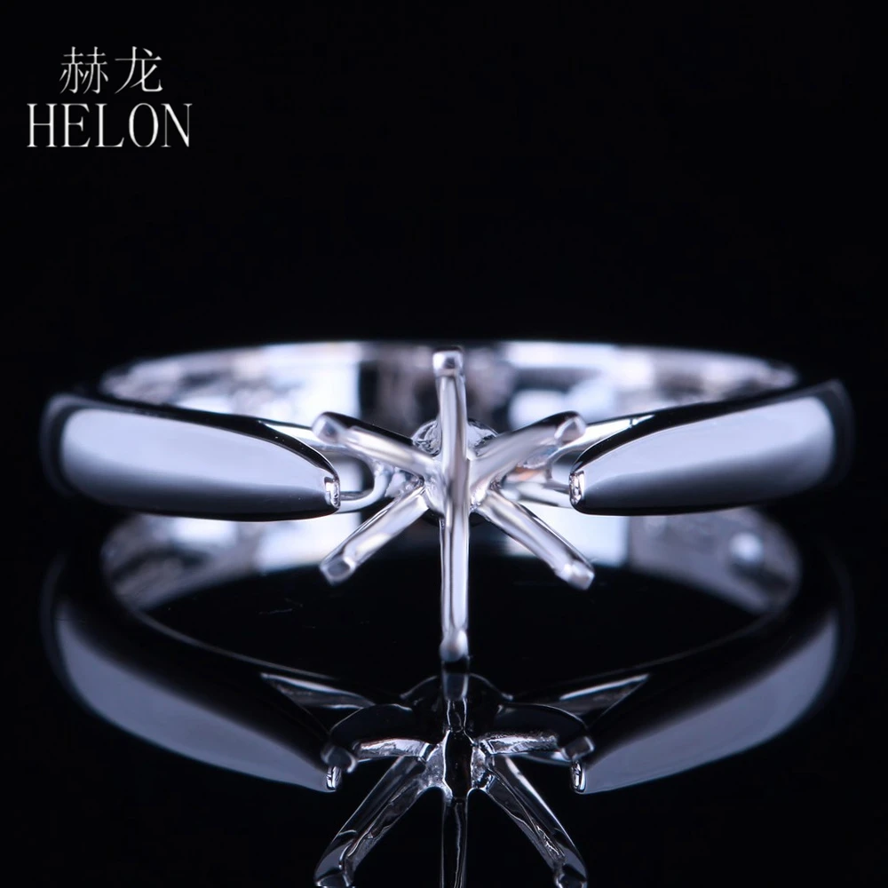 HELON 925 пробы серебро 5,5-6,5 мм круглый Классический Пасьянс полу крепление обручальное женское Ювелирное кольцо