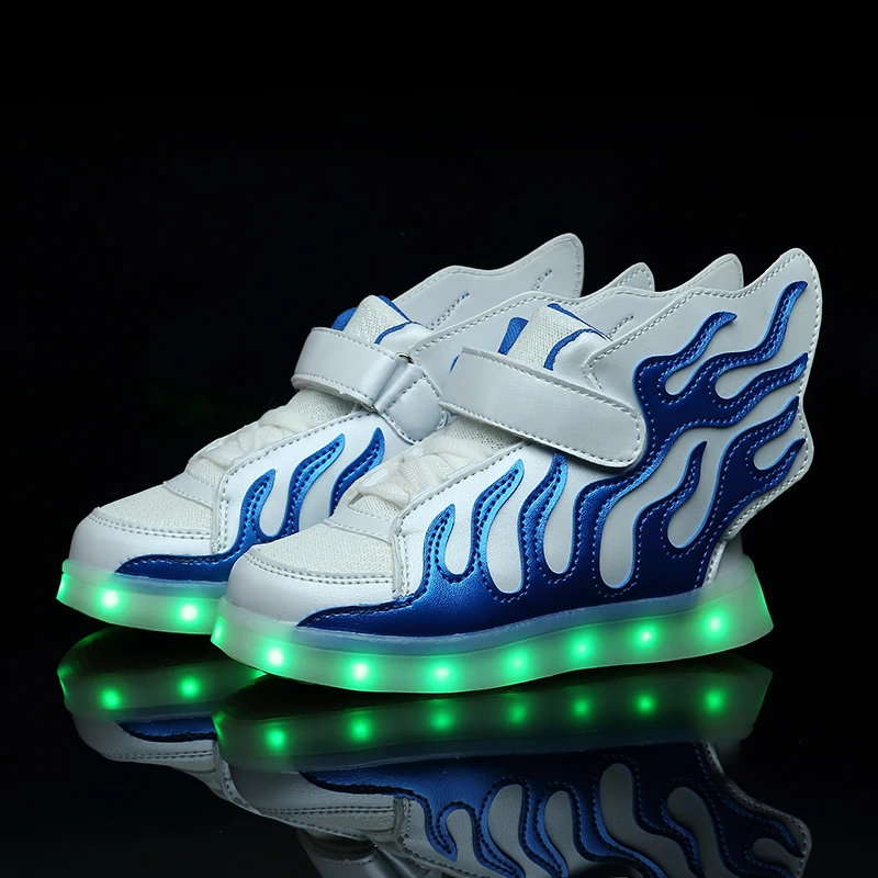

Kids Luminous Shoes with LED Lights Children Kids Glowing Sneakers with Wing Boys Girls Led Light Up Shoes USB Charging