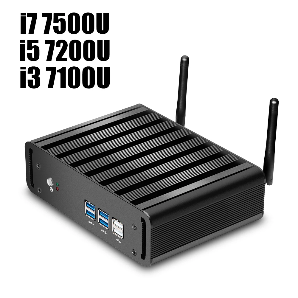Intel Core i7 7500U i5 7200U i3 7100U Мини ПК Windows 10 Мини компьютер 8 ГБ ОЗУ 240 ГБ SSD 4 к HDMI HTPC VGA WiFi Gigabit LAN
