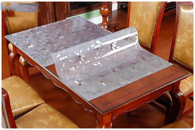 

PVC Waterproof Tablecloth Tablecloth Floor Mat With Flower Pattern Kitchen Table Cover Tarpaulin 1.5 2.0 3.0mm