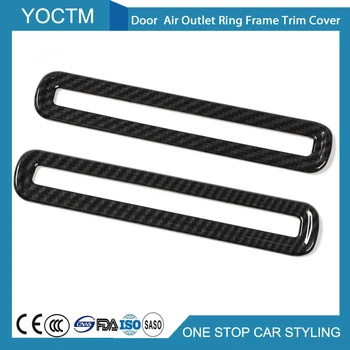 

Door Air Outlet Ring Frame Trim Cover Carbon Fiber Pack Of 2 for Ford Mustang 2015 2016 2017 Car Styling Interior Accessories
