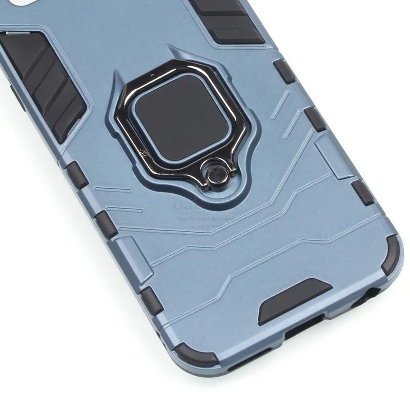 New Dual Layer Phone Cover For Samsung Galaxy A60 Case Tough Hybrid Armor Metal Finger Ring Stand Car Holder Magnetic Suction