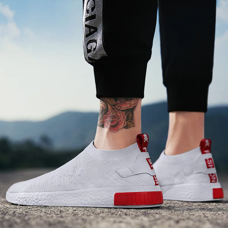 

White Shoes Men Slip On Casual Shoes Men Summer Breathable Adult Male Shoes Zapatos De Mujer Black Gray Walking Shoes