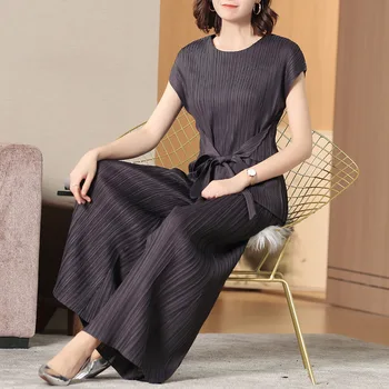 

Fashion Suit Women's Summer Pleats Big Size Women's Dress Loose Clothing Sets