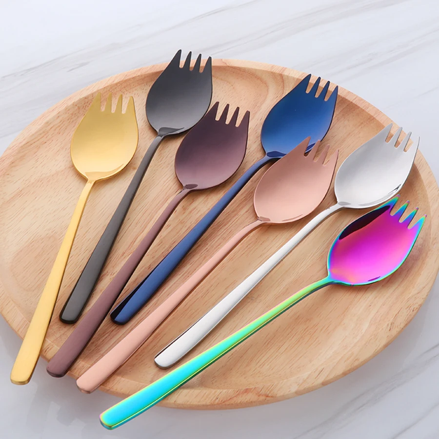 XYKIT Творческий столовые инструменты 2 в 1 Sporks десерт вилка ложка 304 нержавеющая