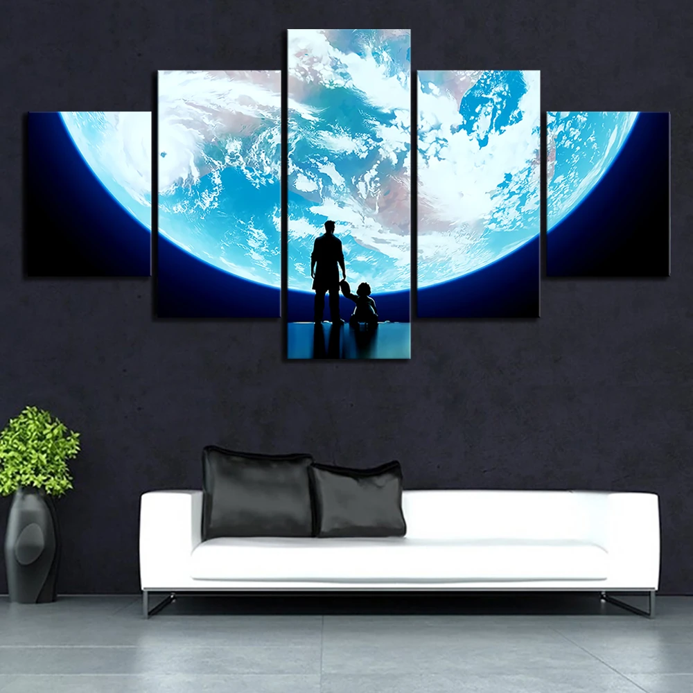 Модульная холст настенные художественные картины 5 шт. супер картина с Луной принтами Overwatch видео игры плакат украшения дома рамки
