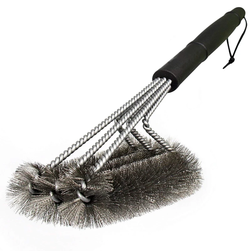 18" Rugged Grill Cleaning Brush BBQ tool Grill Brush 3 Stainless Steel