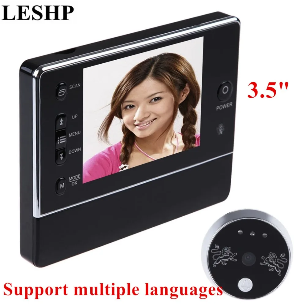 

LESHP 3.5'' LCD wireless digital doorbell peephole 120 Degrees Viewer Night Vision 3X Zoom Doorbell support 32GB Micro SD card