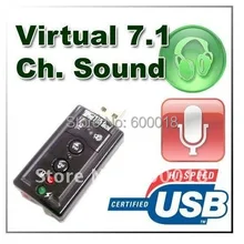Usb-микрофон/динамик 7,1 канальный 3D аудио адаптер звуковой карты 20 шт./партия