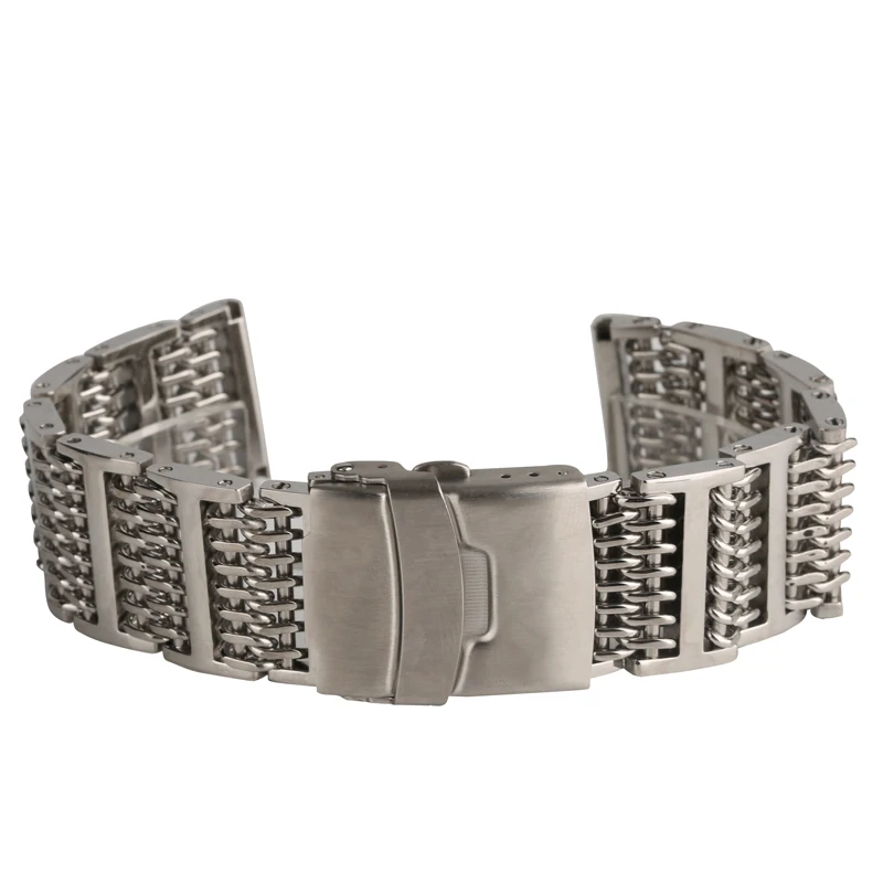 

New Arrival Stainless Watch Band 20/ 22/ 24 mm Steel Mesh Band Replacement for Wrist Watch Men Women Fold Clasp Watches Bands
