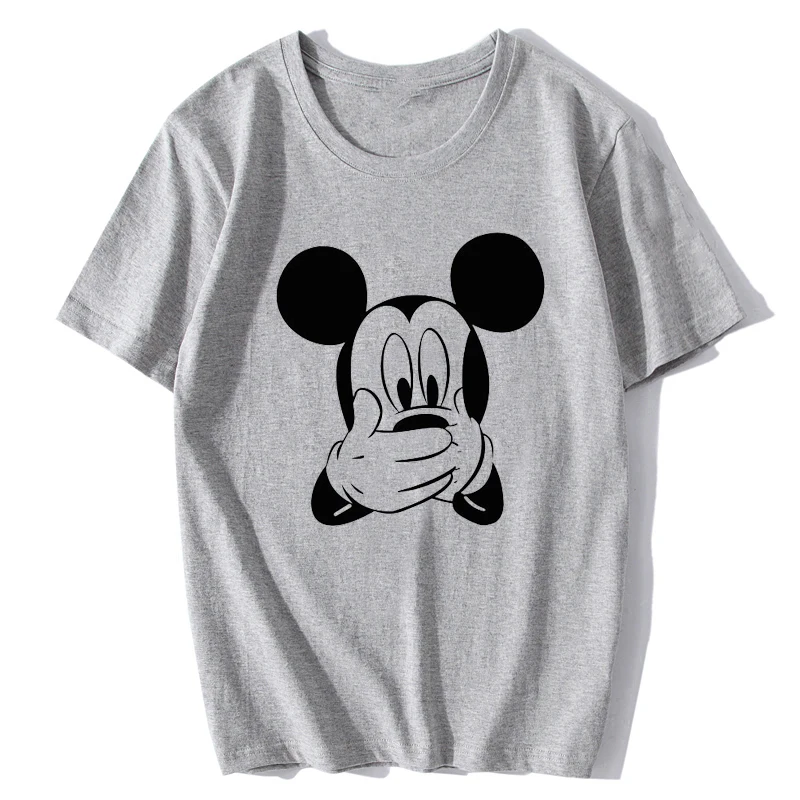 

Mickey T Shirt Women Summer Cartoon Cute High Quality Kawaii T-shirt Casual White Print O-Neck Print Women Top Tees