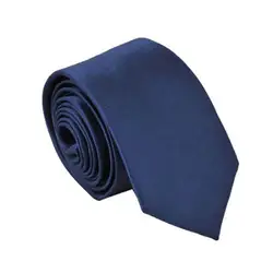 Полиэстер Узкий шеи галстук тощий одноцветное темно-синий тонкий галстук для Для мужчин (2 "Макс Ширина)