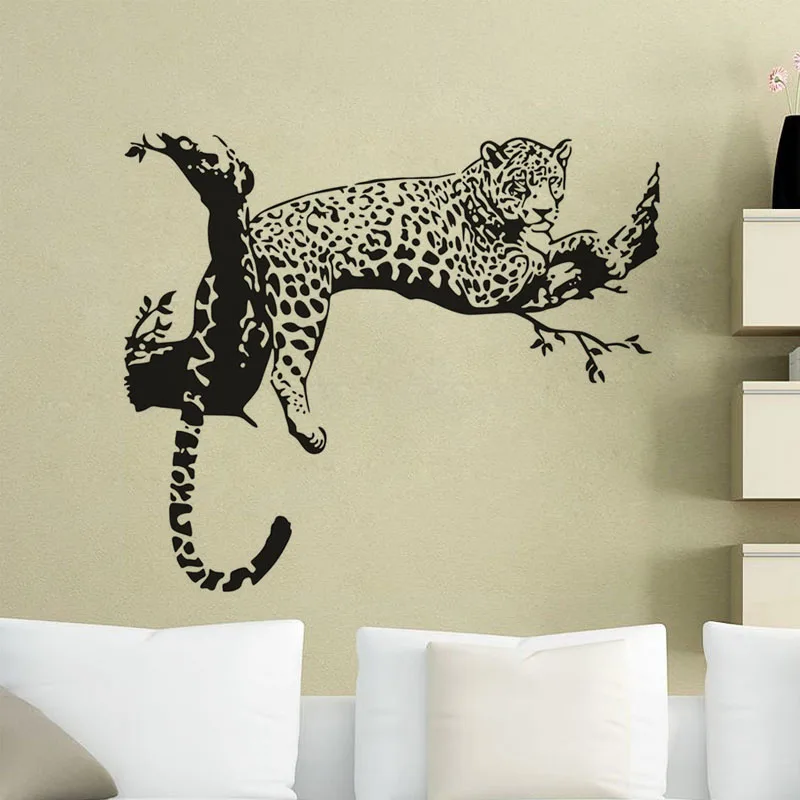 Large Leopard Tiger Wall Stickers Home Decoration Animals Nursery Wall