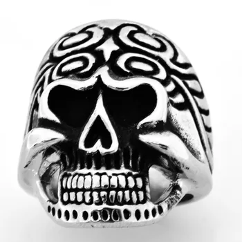 

Fanssteel Stainless Steel Jewelry Swirl Flower Skull Biker RING FSR08W84