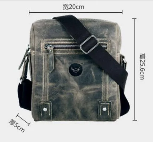 Мужская кожаная сумка на плечо crazy horse, винтажные сумки-мессенджеры, мужские сумки через плечо, мужская сумка на ремне
