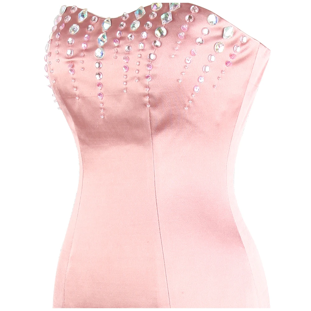 Женское вечернее платье Angel fashions длинное формальное без бретелек с бусинами и