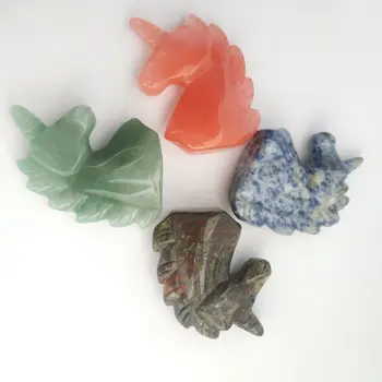 

Reiki Healing Quartz Natural Gemstone Unicorn Animal Carving Crystal Crafts