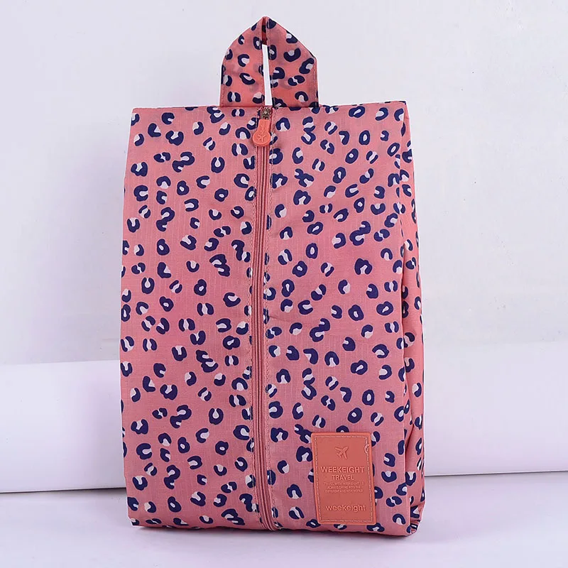 RUPUTIN Прямая поставка походная сумка для обуви высокого качества портативный обувной предмет Органайзер мешок для хранения пыли обувь чехол дорожные аксессуары - Цвет: Pink leopard