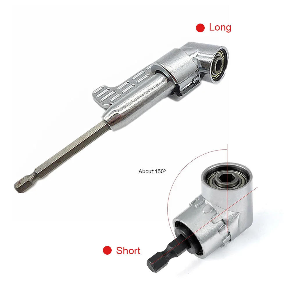 Угловой держатель отвертки для сверления под прямым углом, сверло с регулируемым углом поворота на 105 градусов, быстросменный удлинитель с шестигранным хвостовиком