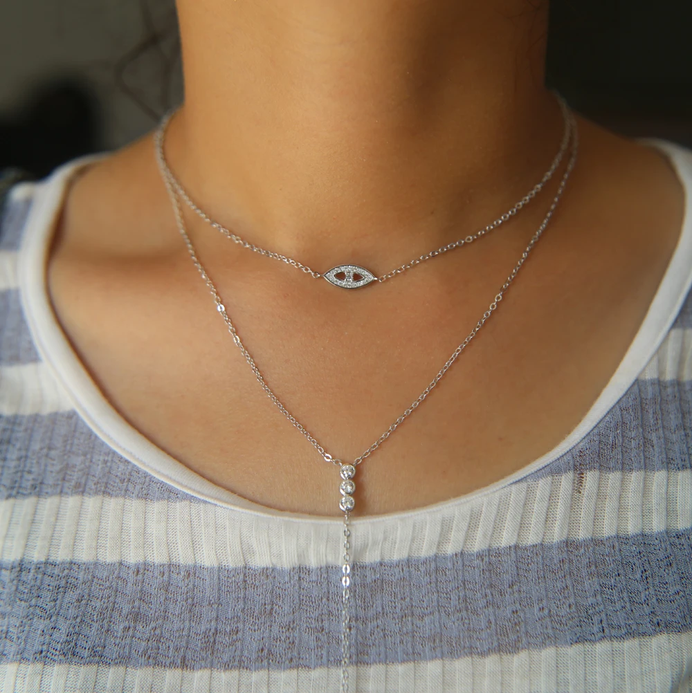 Настоящее 925 пробы Серебряное ожерелье s очаровательный крестик-кулон чистое ювелирное изделие для женщин простое изящное ожерелье оптом