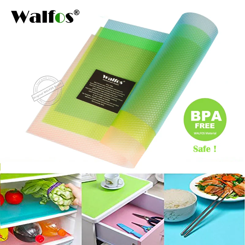 

WALFOS no odor refrigerator pad 4 pieces 30*45cm antibacterial antifouling mildew moistureproof pad refrigerator waterproof mat