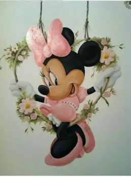 

DIY 5D Diamond Painting Cross Stitch Disney Minnie picture full Square Diamond Embroidery Mickey mouse rhinestone Mosaic icons