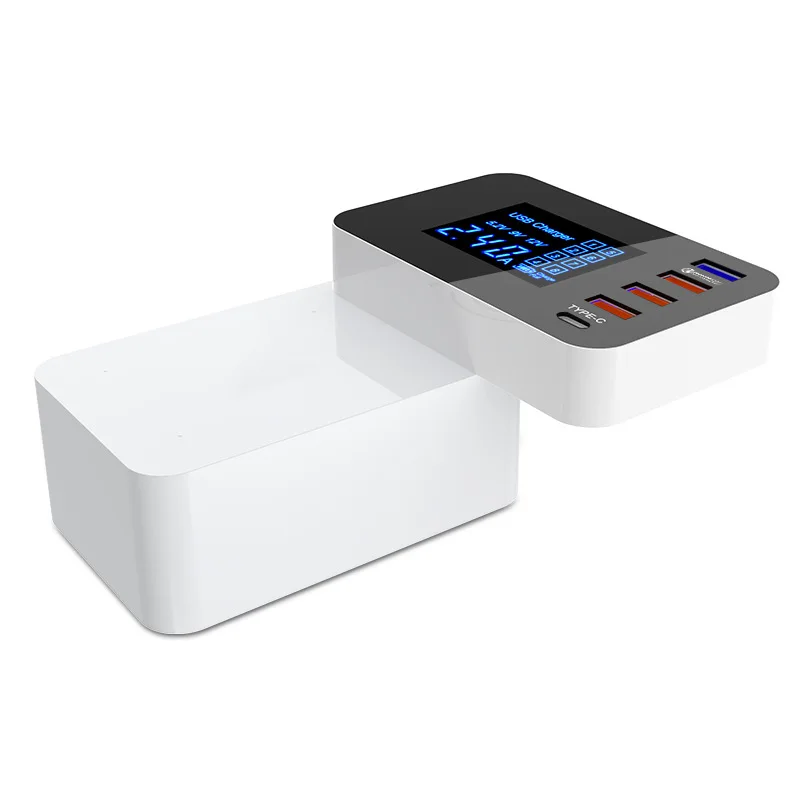 Thbelieve QC3.0 Multi Chargers EU US UK USB Type-C Mobile Phone Charge 4 USB HUB Multiple Charger Station Wall Desktop Adapter (19)