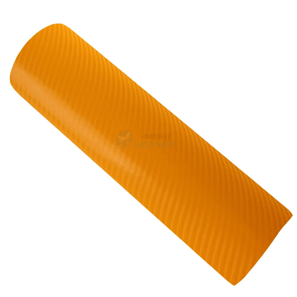 Yellow car wrap film /4D Carbon Fiber auto vinyl wrap 4D yellow sticker with quality guarantee