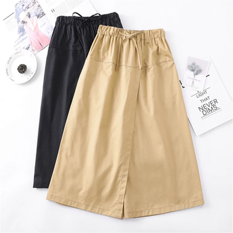 

2019 Summer Plus Size 4XL Women Loose Wide Leg Pants European Style Bow Ladies Trousers Causal Drawstring Cotton Pant New Capris