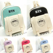 Новинка 2017 года Корейский Kpop Bangtan БЦ PU Рюкзак Mochila Сумка Элегантный дизайн студент Обувь для девочек школьный Для женщин Рюкзаки для подростков