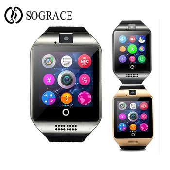 Smart Clock Q18 With Camera Sim TF Card Slot Push Message Bluetooth Connectivity Android Phone Men Women Smart Watches For Apple