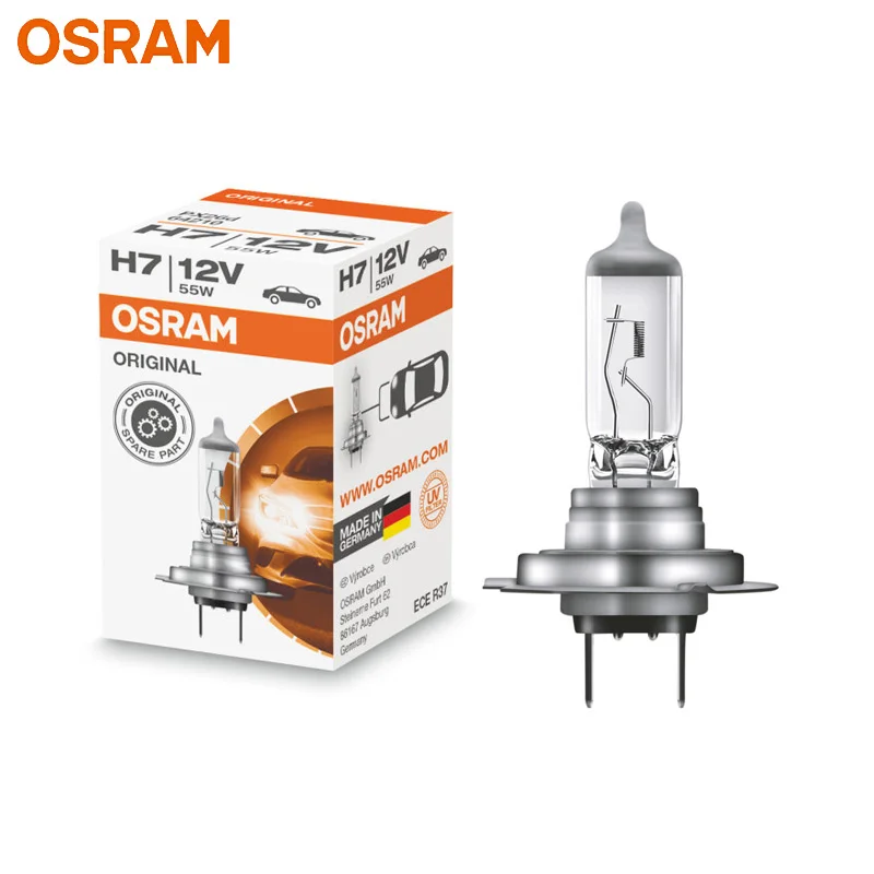 OSRAM H7 12V 55W 64210 PX26d 3200K Стандартный автомобильный головной светильник, противотуманная фара, автомобильная лампа, 10 шт