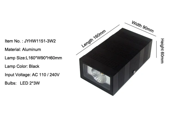 Lâmpada de Parede ao ar Água para Jardim Decoração para Cima Ip65 à Prova Moderno Livre Varanda Cob 6w Dwaterproof Baixo Feixe Arandela Retângulo 1151 Led Luz 6 High Quality Luzes e Iluminação