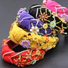 Bohemian fashion flowers wrapped personality dance headband Colorful crystal flower geometric metal versatile headband 865 ► Photo 1/6