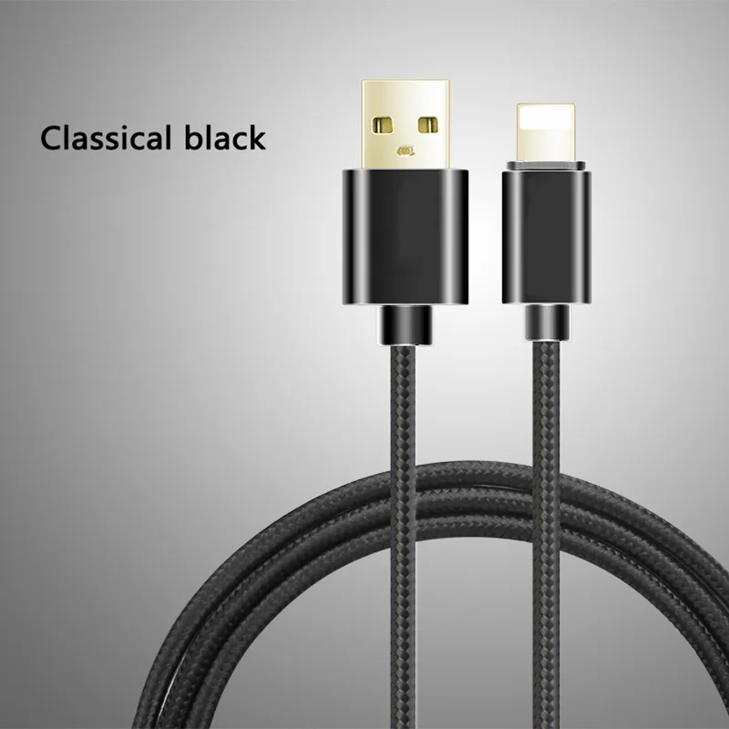 1 м 2 м 3 м кабель USB для передачи данных для iPhone 6 s 6s 7 8 Plus Xs Max XR X 5 5S SE Быстрая зарядка зарядное устройство короткий длинный провод шнур - Цвет: Черный