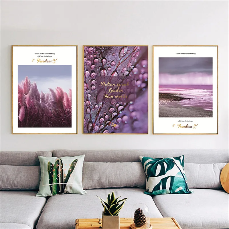 Nordic-Scenery-Canvas-Painting-Seascape-Painting-Violet-Plant-Art-Minimalist-Picture-Art-Print-Living-Room-Bedroom (3)