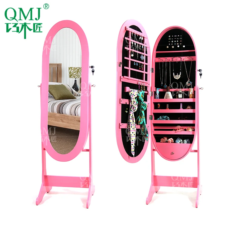 New Luxury Large Pink Dressing Mirror With Cabinet Bedroom New Luxury Large Pink Dressing Mirror With Cabinet Bedroom Floor Standing Mirrored Makeup Organizer