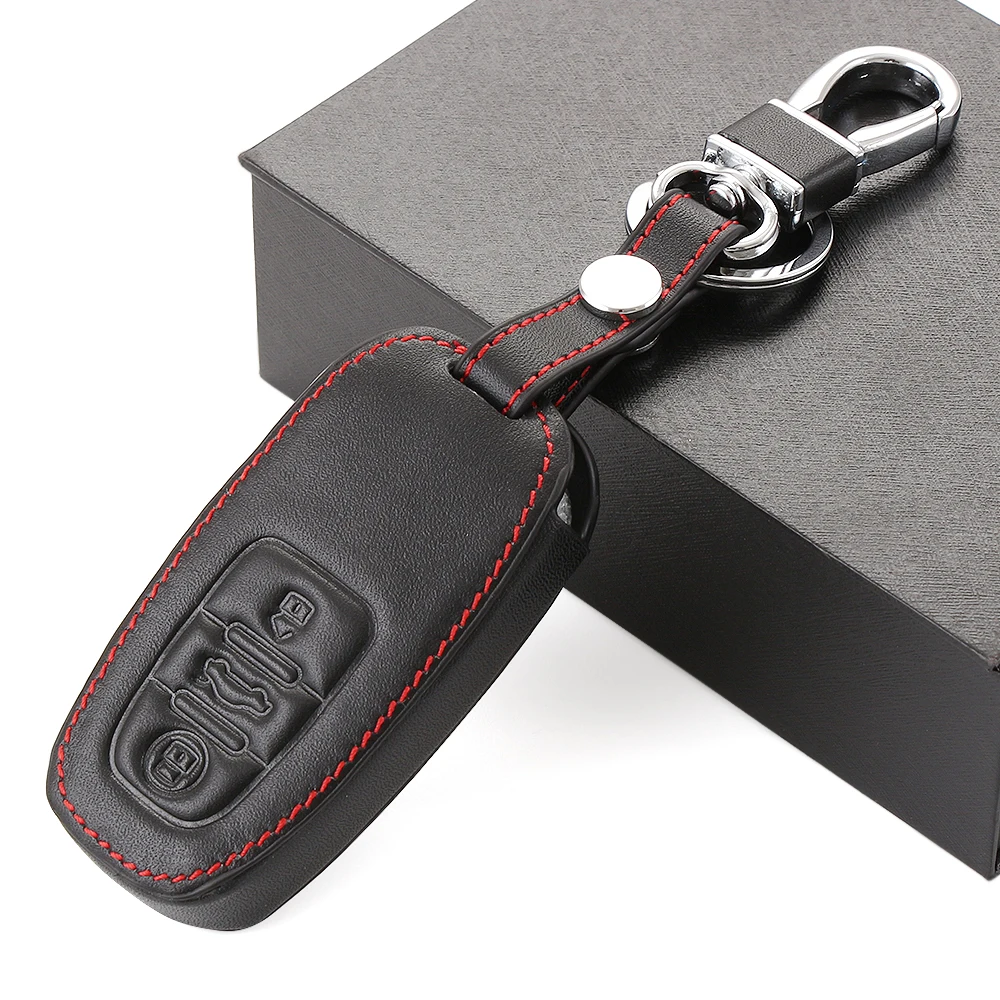 

Leather Smart Remote Key Holder Case Cover For Audi A1/A3/A4L/A6L/A5/A7/A8/Q3/Q5/Q7S5/S6 Etc