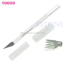 Практичный Нож с металлической ручкой+ 5 лезвий, скальпель, инструмент для гравировки, G08, и Прямая поставка