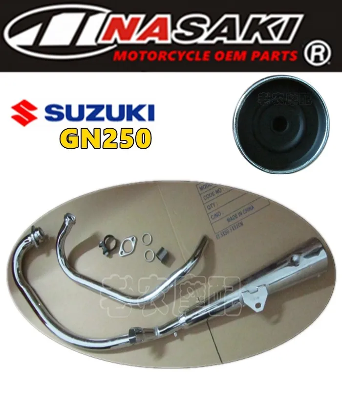 

New for Suzuki motorcycle accessories/parts GN250 exhaust pipe high quality single row + elbow + interface accessories