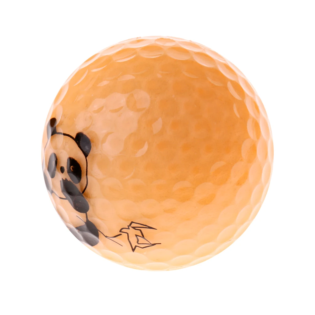 Golf Driving Ball Double Layer Golf Ball Cute Panda Golf Range Practice Ball Flexible Elastic Training Golf Ball