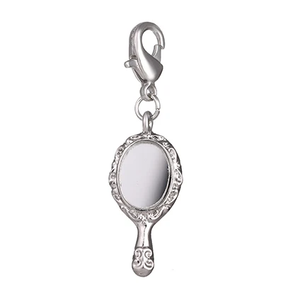 Модное белое косметическое зеркало с застежкой-омаром, очаровательная подвеска, ювелирное изделие, ручная работа - Окраска металла: white