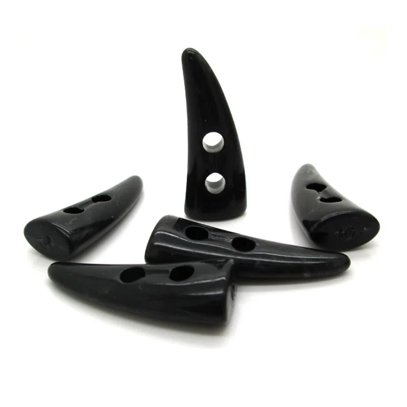 

50Pcs Black Horn Buttons Sewing Button for Garment Crafts Scrapbooking Horn Button for Kids DIY Accessory Resin Sewing Buttons