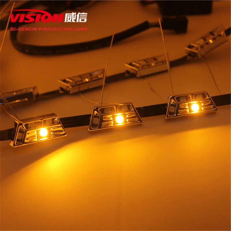 

Free Shipping IPHCAR Car Styling Dual Color LED Yellow Light Daytime Running Light for H1 H4 H7 H11 9005 9006